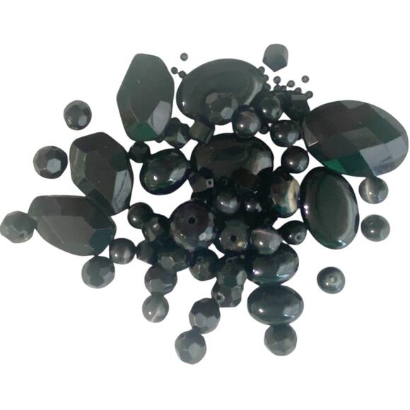 Lot Of Bead Craft Jewelry Making Black Fashion Various Shape Style Size Media - Picture 1 of 6